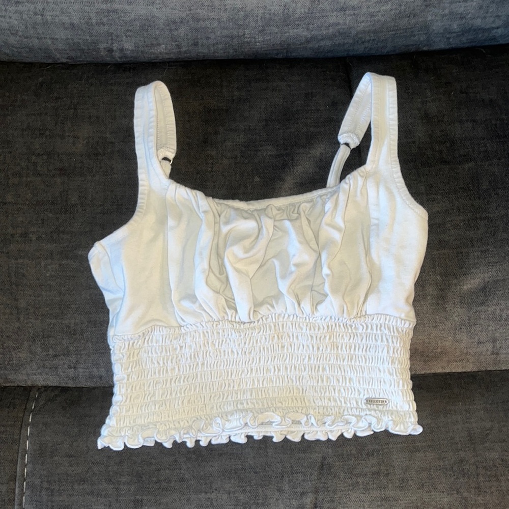 Hollister white cropped tank. size small